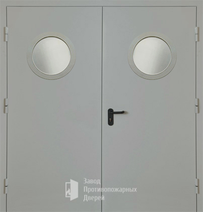 Фото двери «Двупольная с круглым стеклом EI-30» в Котельникам