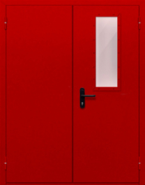 Фото двери «Двупольная со стеклом (красная)» в Котельникам